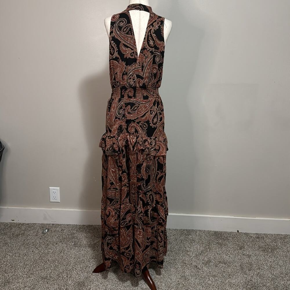 DRESS FORUM Women's Rustic Paisley Ruffled Halter Dress Size S - Picture 5 of 8